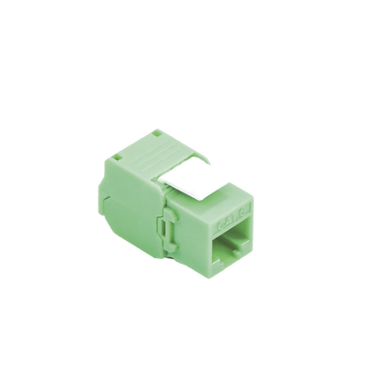 Módulo Jack Keystone Cat5e (Toolless), con Terminación en Ángulo 180 - Color Verde, Compatible con Faceplate y Patchpanel Linkedpro | LP-KJ-516-TTGR