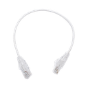 Cable de Parcheo Slim UTP Cat6 - 30 cm (11.81 Pulgadas) Blanco, Diámetro Reducido (28 AWG) | LP-UT6-030-WH28