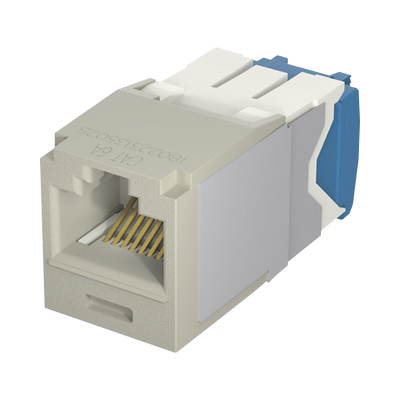 Conector Jack RJ45 Estilo TG, Mini-Com, Categoría 6A, de 8 Posiciones y 8 Cables, Color Gris | CJ6X88TGIG
