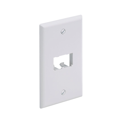 Placa de Pared Vertical Clásica, Salida Para 2 Puertos Mini-Com, Color Blanco | CFP2WH