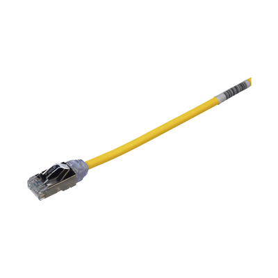 Patch Cord Cat6A, Diametro Reducido 28 AWG, Blindado S/FTP, CM/LS0H, 20 cm (7.87 Pulgadas), Color Amarillo | STP28X0.2MYL