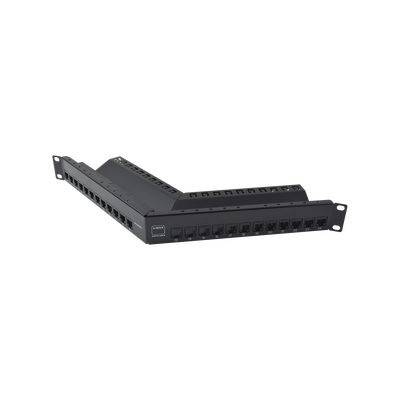 Patch Panel Z-MAX de 24 Puertos, Blindado, Precargado con Jacks Categoría 6A, Angulado, 1UR | Z6AS-PNLA-24K