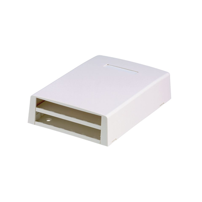 Caja de Montaje en Superficie, con Accesorio para Resguardo de Fibra Óptica, para 12 Módulos Mini-Com, Color Blanco | CBXF12WH-AY