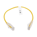 Cable de Parcheo Slim UTP Cat6 - 30 cm (11.81 Pulgadas) Amarillo Diámetro Reducido (28 AWG) | LP-UT6-030-YE28