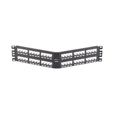 Panel de Parcheo Modular Mini-Com (Sin Conectores), Angulado, Totalmente Blindado, de 48 Puertos, 2UR | CPA48BLY