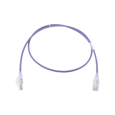 Patch Cord MC6 Modular Cat6 UTP, CM/LS0H, 0.91 Metros (3 Pies), Color Violeta, Diámetro Reducido (28AWG), Versión Bulk (Sin Empaque Individual) | MC6-03-0828B