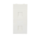 Placa Plana de Voz y Datos con Guardapolvo para 2 RJ45 / Color Blanco / 2 Puertos para Jacks Keystone / Compatible con Cajas de Pavimento SM-CPAV-2 y SM-CPAV-4 / Modelo S76B/9 | SM-FP-2-KEY