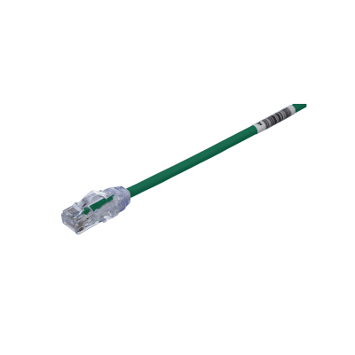 Cable de Parcheo UTP Cat6A, CM/LSZH, Diámetro Reducido (28AWG), Color Verde, 6.1 Metros (20 Pies) | UTP28X20GR