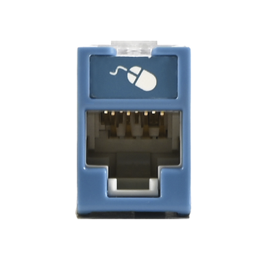 Jack Ultramax Cat5e, UTP, Montaje Híbrido en Placa de Pared (Plano y Angulado), Color Azul, Punch Down | U5-H06NS