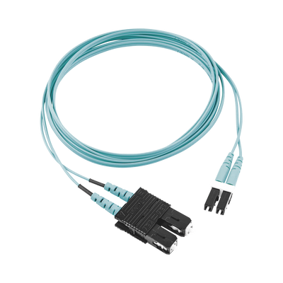 Jumper de Fibra Optica Multimodo 50/125 OM3, LC-SC Duplex, OFNR (Riser), Color Aqua, 2 Metros (6.56 Pies) | FX2ERLNSNSNM002