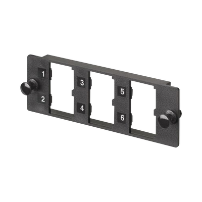 Placa Modular FAP de 6 Puertos Mini-Com, Acepta Módulos de Fibra Óptica, Cobre o Audio y Video, Color Negro | FMP6