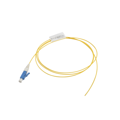 Pigtail de Fibra Óptica LC/UPC Simplex, Monomodo OS1/OS2 XGLO, OFNR, Color Amarillo, 1 Metro (3.28 Pies) | FP1B-LCUL-01