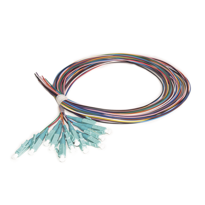 Kit de 12 Pigtails LC Multimodo OM3 50/125, Conectores Aqua, 2 Metros (6.56 Pies) | LP-FO-MM-PIG-12-LC