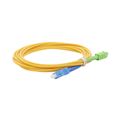 Jumper de Fibra Óptica Monomodo SC/UPC-SC/APC Simplex, Color Amarillo, 3 Metros (9.84 Pies), 3 mm | LPSM3SCUSCAS3
