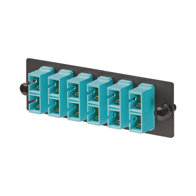 Placa Acopladora de Fibra Optica FAP, Con 6 Conectores SC Duplex (12 Fibras), Para Fibra Multimodo OM3/OM4, Color Aqua | FAP6WAQDSCZ