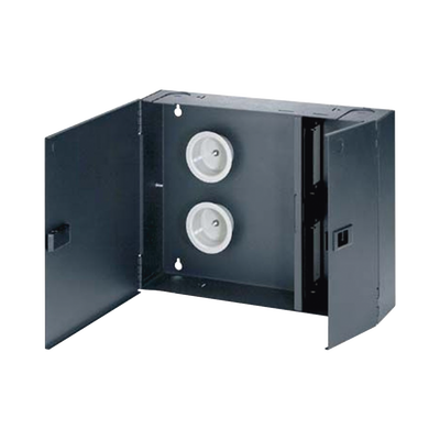 Caja de Conexión de Fibra Óptica, Para Montaje en Pared, Acepta 4 Placas Acopladoras FAP o FMP, Hasta 96 Fibras, Color Negro | FWME4