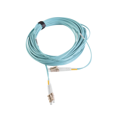 Jumper de Fibra Óptica Multimodo 50/125 XGLO OM3, LC-LC Duplex, OFNR, Color Aqua, 10 Metros (32.81 Pies) | FJ2-LCLC5L-10AQ