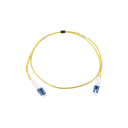 Jumper de Fibra Óptica Monomodo (OS2), XGLO, Riser, LC/UPC-LC/UPC Duplex, OFNR, Color Amarillo, 1 Metro (3.28 Pies) | FJ2-LCULCUL-01