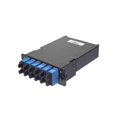 Placa Acopladora de Fibra Óptica FAP, Con 12 Pigtails y 6 Conectores LC Duplex (12 Fibras), Para Fibra Monomodo OS1/OS2, Color Azul | FCS9N-12-10P