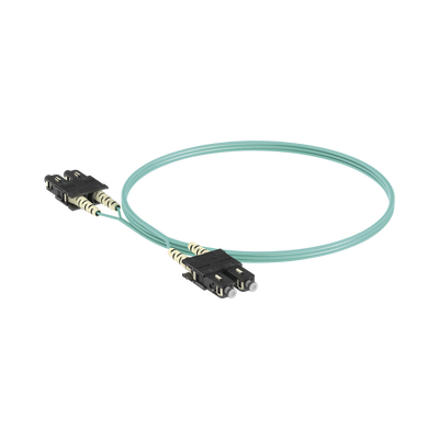 Jumper de Fibra Optica Multimodo 50/125 OM3, SC-SC Duplex, OFNR (Riser), Color Aqua, 2 Metros (6.56 Pies) | FX23RSNSNSNM002