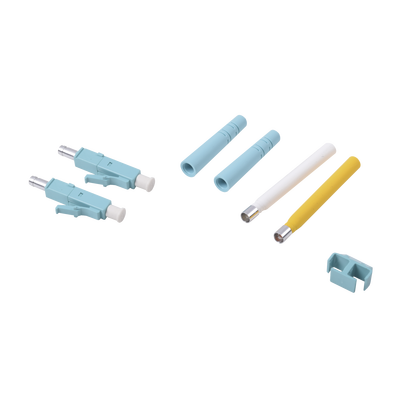 Conector de Fibra Óptica LC Duplex, Epoxico, Fibra Recubierta, Multimodo, Color Aqua (No pre-pulido) | FC2-LC-MM-J12