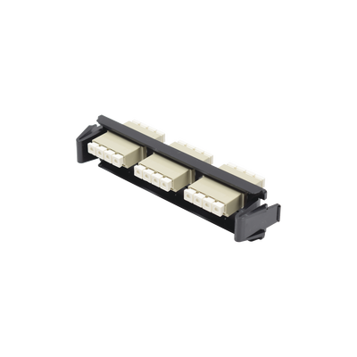Placa Acopladora de Fibra Óptica Quick-Pack, Con 3 Conectores LC Quad (12 Fibras), Para Fibra Multimodo, Beige | RIC-F-LC12-01C
