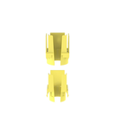 Tapa con 1 Salida a Tubo Corrugado de 1.5in (38mm), Para uso con Canaletas 2X2 FiberRunner™, Color Amarillo | FIDT2X2LYL