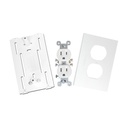 Contacto eléctrico doble, soporte y tapa color blanco de PVC auto extinguible,  para canaleta TEK100 (5591-10200) | TEK-100-DUPLEX