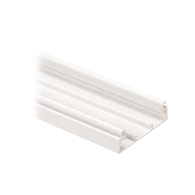 Base para canaleta T-45, de PVC rígido, con orificios perforados para montaje, 60.3 x 18.5 x 2400 mm, Color Blanco Mate | T45BIW8