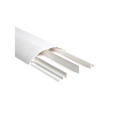 Ducto media caña color blanco de dos vias, de PVC auto extinguible,  90.5 x 19.7 x 1220mm (9400-01250) | DMC-4FT