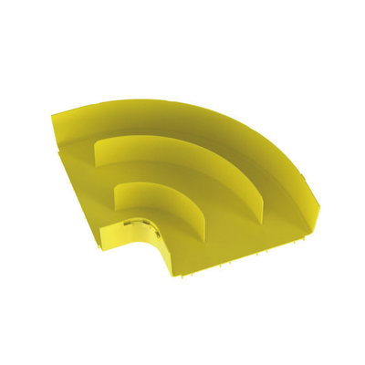 Ángulo Recto a 90º Horizontal, Para Canaletas FiberRunner™ 12X4, Color Amarillo | FRRA12X4LYL
