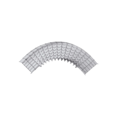Curva Pre-Fabricada Horizontal de 90° con medidas de 54 mm de Peralte y 150 mm Ancho (54/150 mm) | CH-C90-54/150EZ