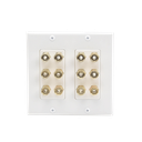 Placa de Pared | Postes de Unión Tipo Banana | Conexión para 6 Altavoces | Fácil Instalación | Conectores Chapados en Oro | EP-WP6S