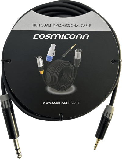 Cable 6.35mm a 3.5mm, conectores color negro MP3X-B - MTP3C-BG, length 3m | CMC220ASTPPS3BG1