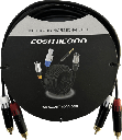 Cable 2 RCA x 2 RCA, conectores negros, con diferenciador de blanco y rojo (2x MT380-RD - 2x MT380-WH), length 3m | CRC032RM2RM3001