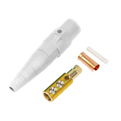 Conector Macho Camlock / 400 Amperes / 600V AC / Sección Cable 50-95 mm² / Abrazadera Compresión / Plástico Ingeniería / Múltiples Colores | EP-CAMLOCK-400A-M-WHITE