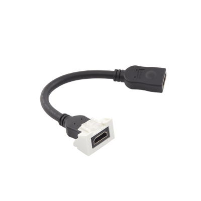 Adaptador HDMI con Pigtail Hembra-Hembra, Para Vídeo 720, 1080p, 4K UHD Compatible con Faceplates MAX Siemon de 2 Salidas, Color Blanco | MX-HD2.0-02