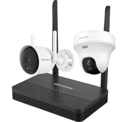 Kit IP Inalámbrico 4 Megapixel / NVS 4 Canales / 1 Cámara Bala Exterior + 1 Cámara Turret Interior con Lente 2.8 mm y Dual Light / Audio Bidireccional (Micrófono y Bocina) / Soporta Micro SD de 512 GB | NKS4245WBTH
