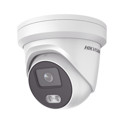 Turret IP 4 Megapixel / Imagen a color 24/7 / Lente 4 mm / Luz Blanca 30 mts / WDR 130 dB / Exterior IP67 / Micrófono Integrado / Captura Facial / Videoanaliticos (Filtro de Falsas Alarmas) / MicroSD | DS-2CD2347G2-LU