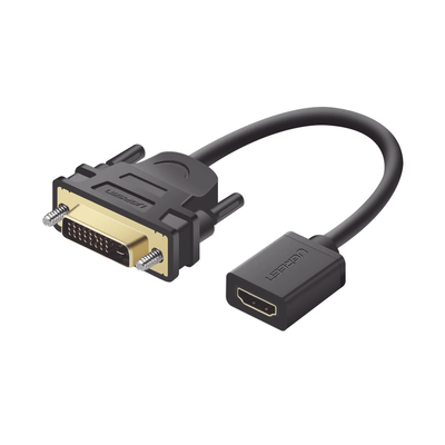 Convertidor DVI Macho a HDMI Hembra | Bidireccional | DVI 24+1 | 1080P@60Hz | Cable de 22 cm (8.66 Pulgadas) | Negro | 20118