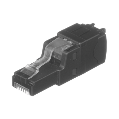 Plug RJ45 UTP, Instalación Recta, Terminación en Campo Certificable, Compatible con Cat5e, Cat6 y Cat6A, Color Negro | FP6X88MTG