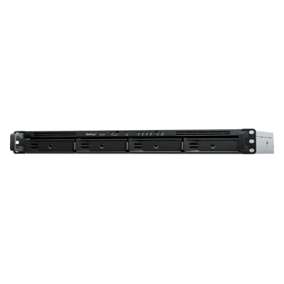 NAS RackStation RS822+ | 4 Bahías | 1U | AMD Ryzen V1500B | 32 GB DDR4 ECC | 4 Puertos 1GbE | Expansión PCIe | Compatible con SSD NVMe | Sistema Operativo Synology DSM. | RS822+
