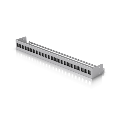 UACC Rack Patch Panel Blank 24 Puertos - Panel Patch Keystone 1U con Barra de Gestión de Cables y Estética Uniforme | UACC-RACK-PANEL-PATCH-BLANK-24