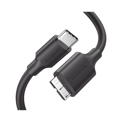 Cable USB Tipo C 3.0 a Micro Tipo B | 1m |Carga Rápida | 5 Gbps | Transferencia de Datos | Blindaje Interior Múltiple | Compatible con Disco Duro Externo, Portátiles, Seagate, Nikon, Canon. | 20103