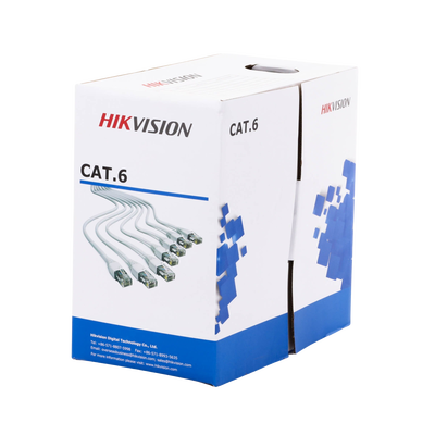 Bobina de Cable de 305 Metros (1000 Pies) Cat 6 / 100% Cobre / Color Blanco / Uso en Interior / PVC | DS-1LN6-UE-W
