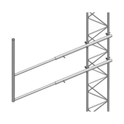 Brazo tipo "F", para tramos STZ-45, galvanizado  por electrólisis. | SBL-45