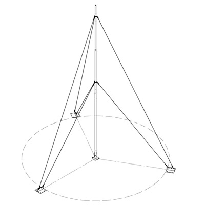 Kit con Mástil Telescópico de 12 m con Accesorios de Instalación (No incluye retenida). | KIT-SLM-12
