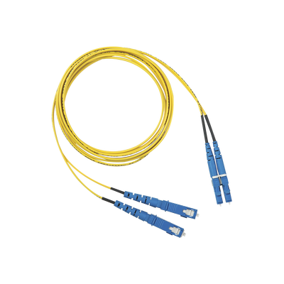 Jumper de Fibra Optica Monomodo 9/125 OS2, LC-SC Duplex, OFNR (Riser), Color Amarillo, 3 Metros (9.84 Pies) | F92ERLNSNSNM003