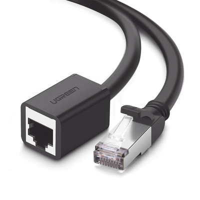 Cable de Extensión Cat6 RJ45 F/UTP / Macho a Hembra / 3 Metros (9.84 Pies) / Método de Conexión 568B / Velocidad de Transmisión 1000Mbps / Ancho de Banda del Canal 250MHz / Caja de Cobre / Negro | 11282