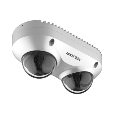 PanoVu Series / Lente Dual de 4 Megapixel / 2 Lentes Fijos de 2.8 mm / Recomendado para Pasillos o Esquinas / IP67 / IK10 / PoE / WDR 120 dB / 10 mts IR / Entrada y Salida de Audio y Alarma / MicroSD | DS-2CD6D42G0-IS